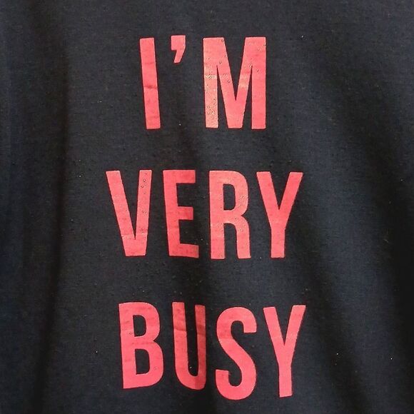 🩷SPEECHLESS Girls Size M Long Sleeved Navy Shirt "I'm Very Busy" - Picture 2 of 8